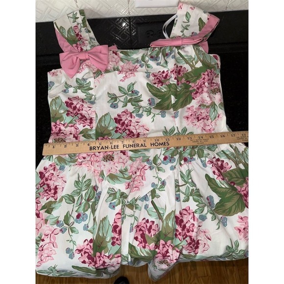 Melissa Harper Floral Midi Dress 12 Vtg grandma bows 1980's Cottagecore Ringwald - Picture 10 of 10